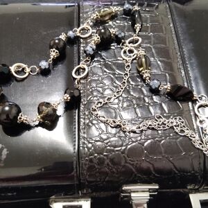 Elegant Black and Silver Necklace